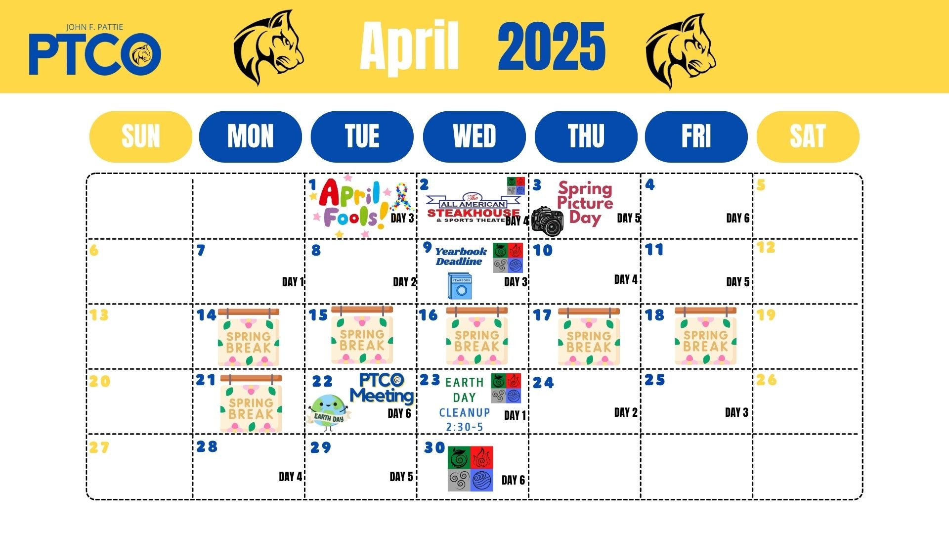 PTCO Calendar Pattie Elementary School PTCO Calendar Pattie Elementary School